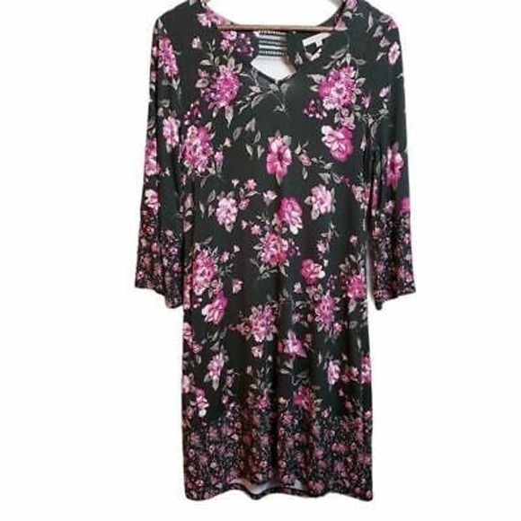 Skies Are Blue Womens M Liberty Floral Open Back Shift Dress New - Picture 1 of 11